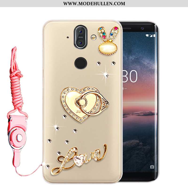 Hülle Nokia 8 Sirocco Schutz Strass Weiche Anti-sturz Case Handy Gold