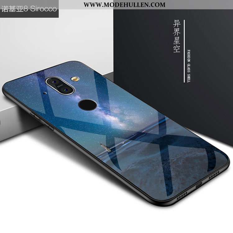 Hülle Nokia 8 Sirocco Trend Glas Handy Persönlichkeit Sternenhimmel Case Schwarz