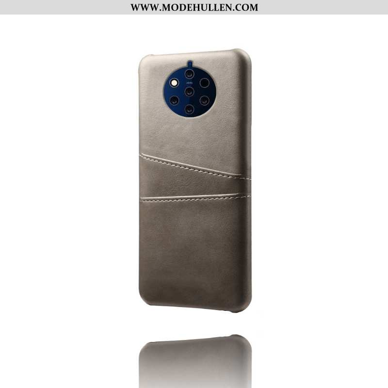 Hülle Nokia 9 Pureview Leder Karte Qualität Anti-sturz Handy Grau