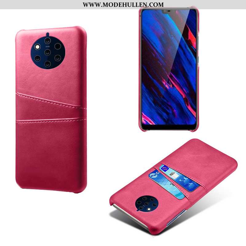 Hülle Nokia 9 Pureview Leder Karte Qualität Anti-sturz Handy Grau