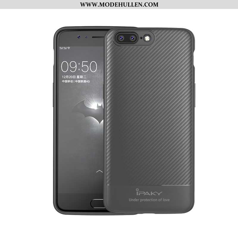 Hülle Oneplus 5 Silikon Schutz Faser Handy Schwarz Case