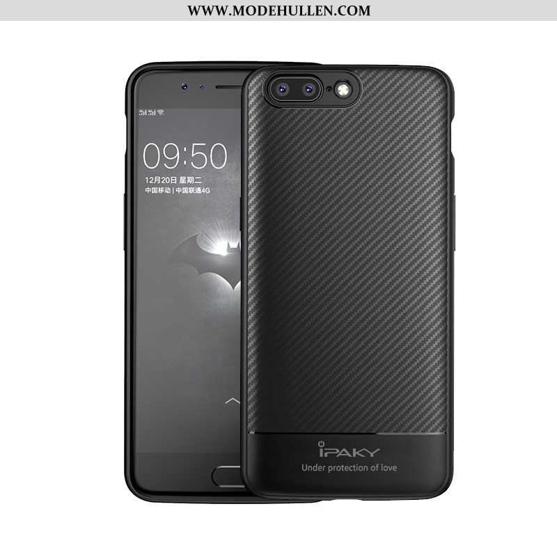 Hülle Oneplus 5 Silikon Schutz Faser Handy Schwarz Case