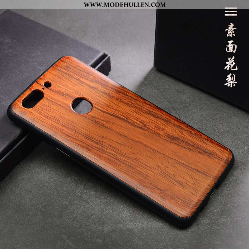 Hülle Oneplus 5t Kreativ Aus Holz Qualität Case Angepasst Anti-sturz Einfach Braun