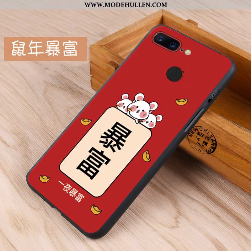 Hülle Oneplus 5t Nubuck Kreativ Anti-sturz Silikon Weiche Schwarz