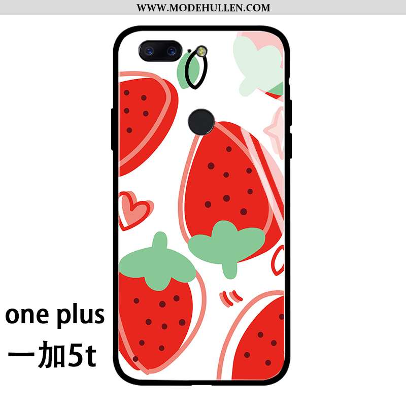 Hülle Oneplus 5t Schutz Glas Handy Einfach Netto Rot Mini Einfassung Rote