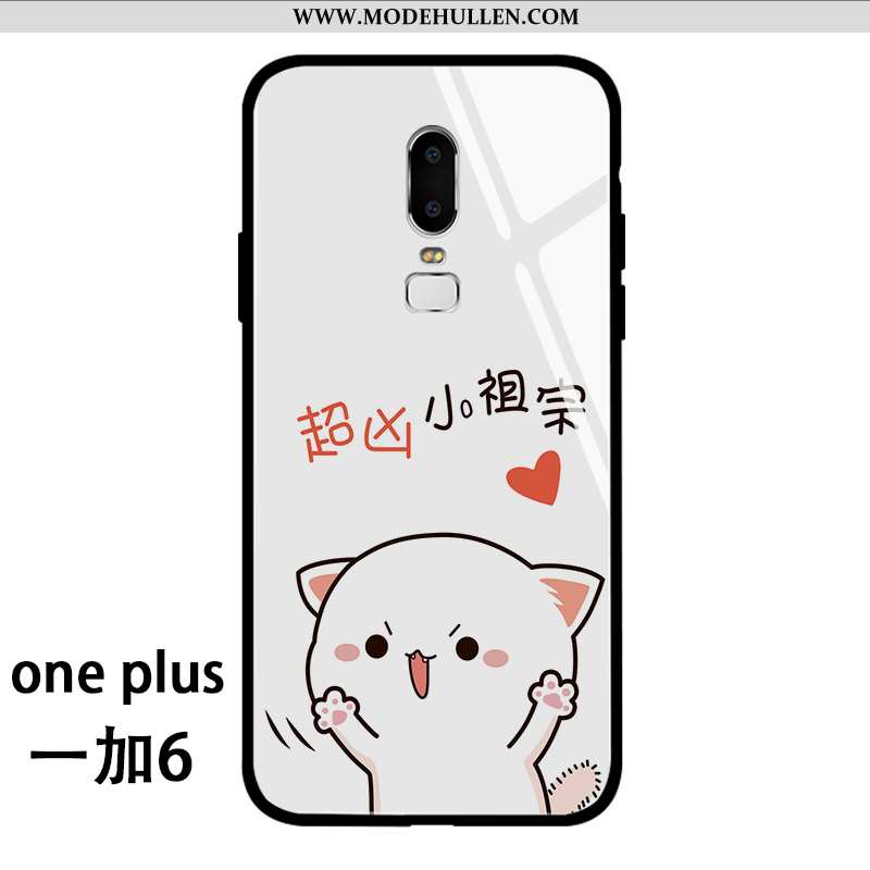 Hülle Oneplus 6 Karikatur Nette Kreativ Persönlichkeit Handy Liebhaber Mini Weiße