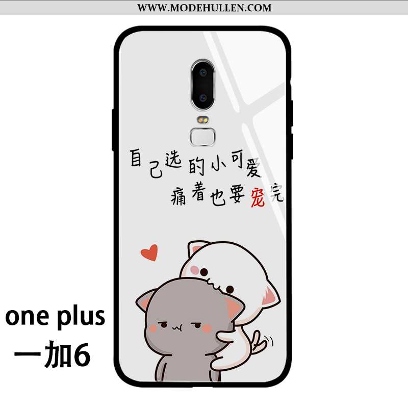 Hülle Oneplus 6 Karikatur Nette Kreativ Persönlichkeit Handy Liebhaber Mini Weiße