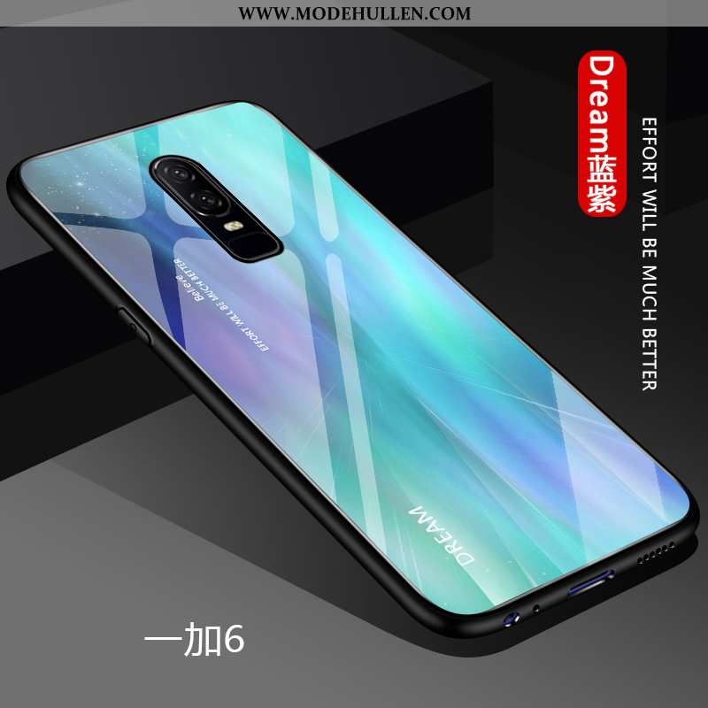 Hülle Oneplus 6 Kreativ Trend Weiche Liebhaber Glas Handy Anti-sturz Weiße