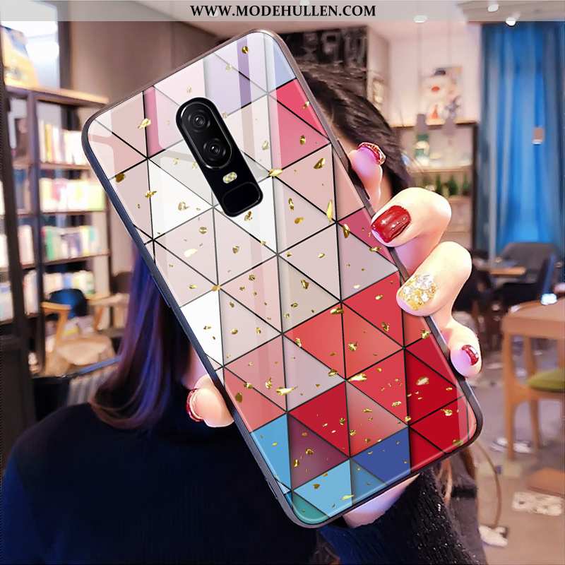 Hülle Oneplus 6 Trend Glas Farbe Netto Rot Handy Persönlichkeit Bunte