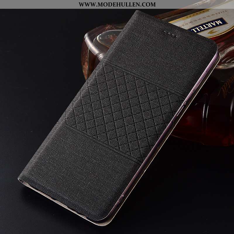 Hülle Oneplus 6t Baumwolle Und Leinen Lederhülle Rosa Case Schutz Handy Kariert