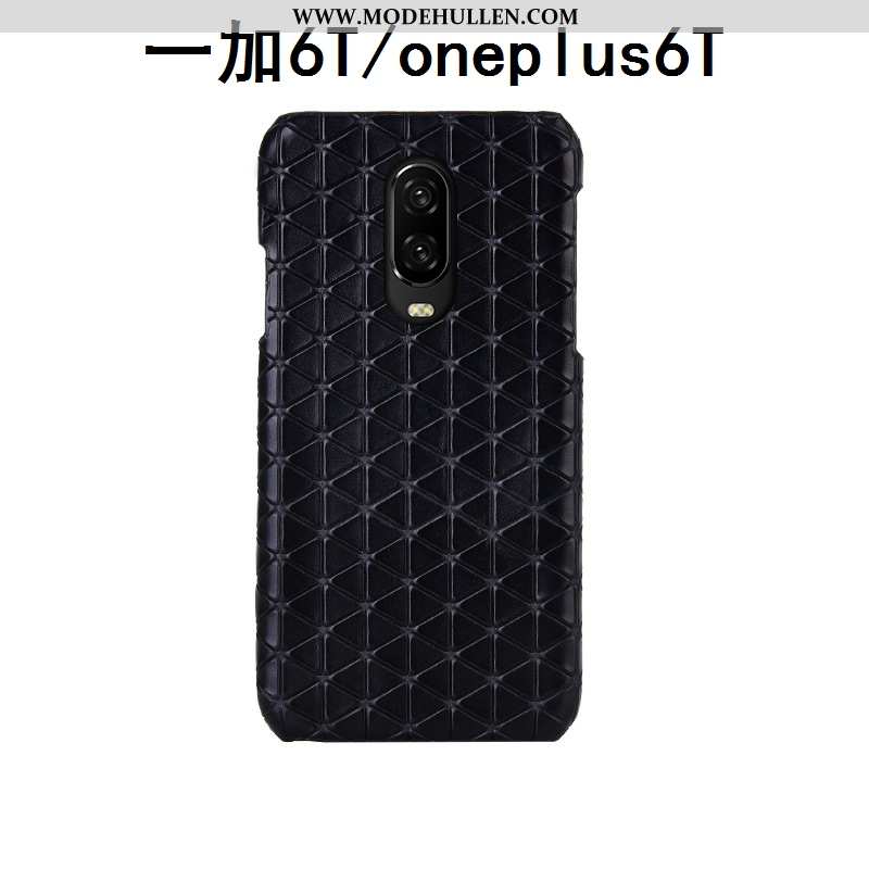 Hülle Oneplus 6t Echt Leder Schutz Case Hintere Abdeckung Anti-sturz Luxus Braun