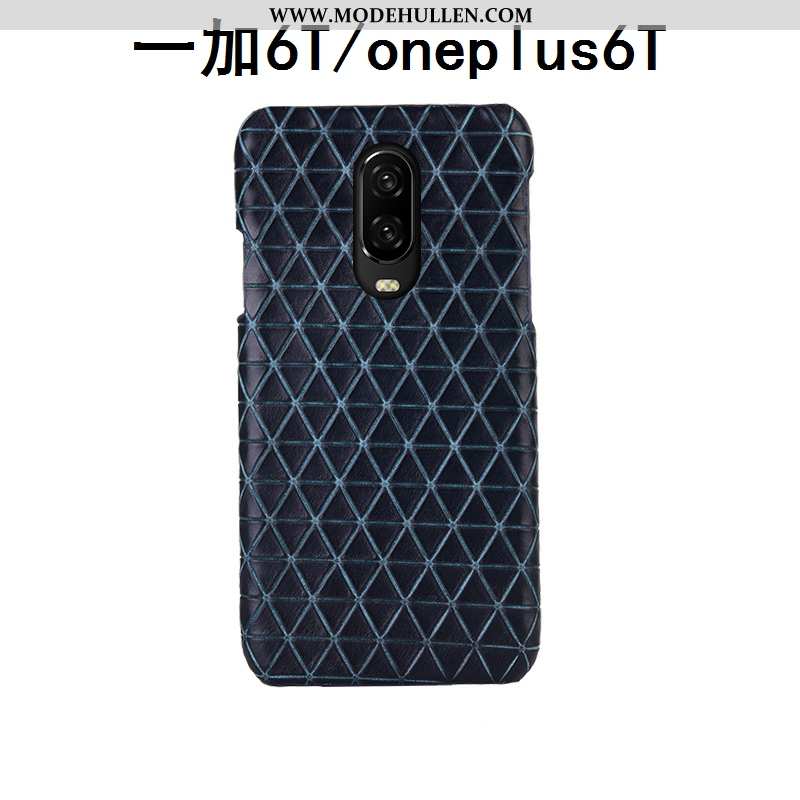 Hülle Oneplus 6t Echt Leder Schutz Case Hintere Abdeckung Anti-sturz Luxus Braun