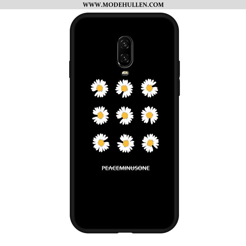 Hülle Oneplus 6t Nette Weiche Gemalt Schutz Case Nubuck Handy Schwarz