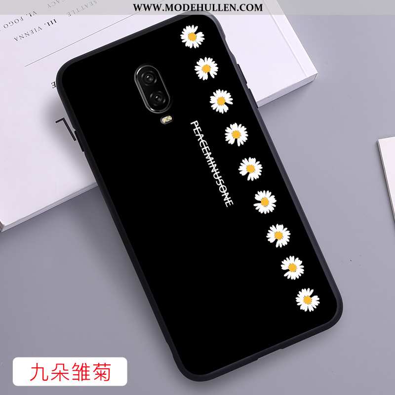 Hülle Oneplus 6t Nette Weiche Gemalt Schutz Case Nubuck Handy Schwarz