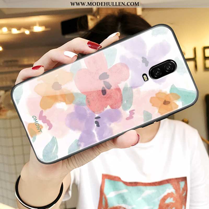 Hülle Oneplus 6t Schutz Glas Trend Spiegel Farbe Netto Rot Karikatur Bunte