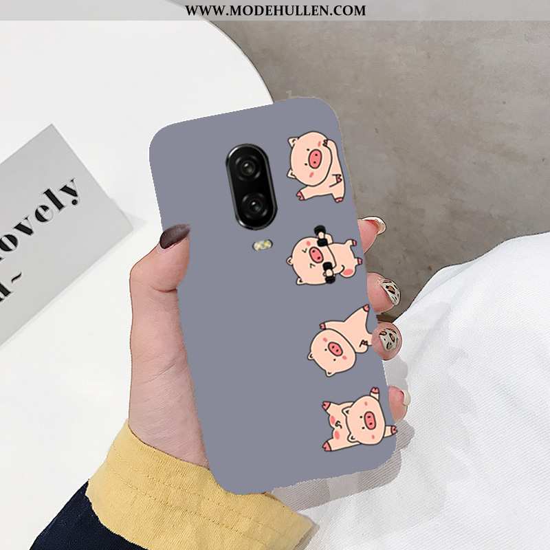 Hülle Oneplus 6t Weiche Dünne Nubuck Handy Nette Karikatur Alles Inklusive Rote