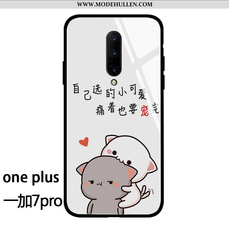 Hülle Oneplus 7 Pro Glas Persönlichkeit Mini Wind Karikatur Liebhaber Neu Weiße