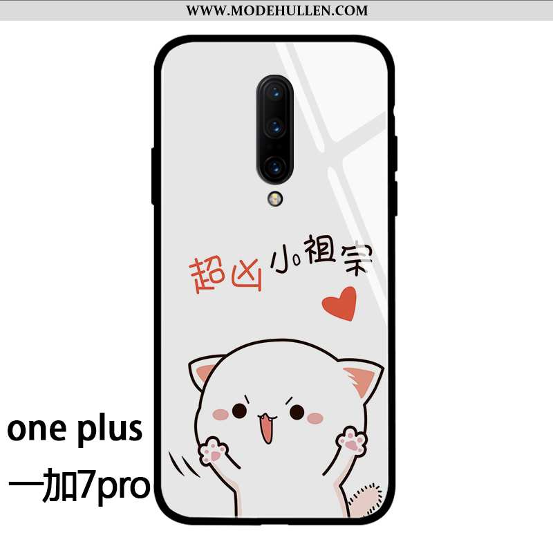 Hülle Oneplus 7 Pro Glas Persönlichkeit Mini Wind Karikatur Liebhaber Neu Weiße