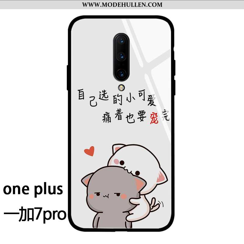 Hülle Oneplus 7 Pro Glas Persönlichkeit Mini Wind Karikatur Liebhaber Neu Weiße