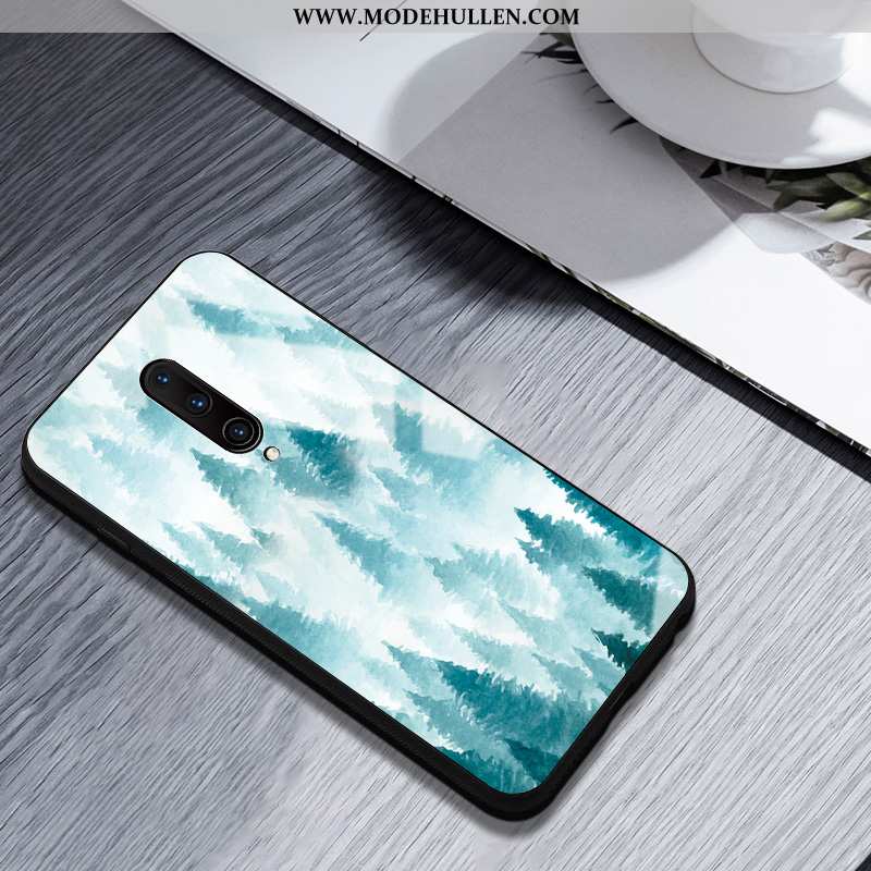 Hülle Oneplus 7 Pro Glas Silikon Wind Licht Handy Anti-sturz Blau