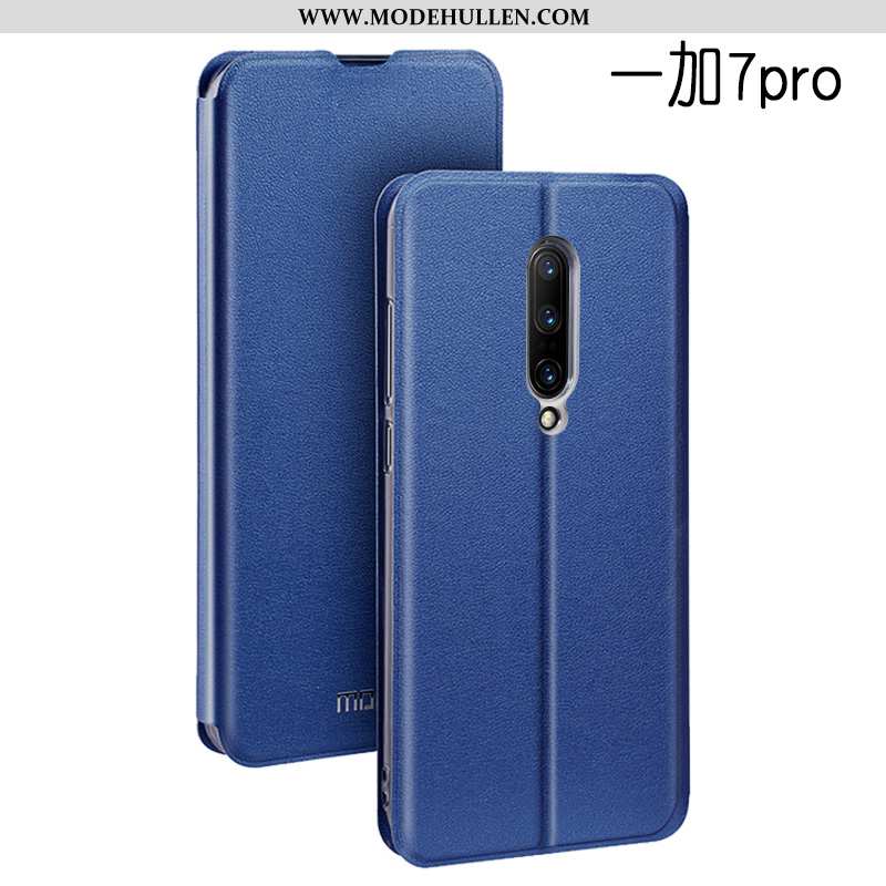 Hülle Oneplus 7 Pro Schutz Lederhülle Weiche Case Trend Rot Silikon Rote