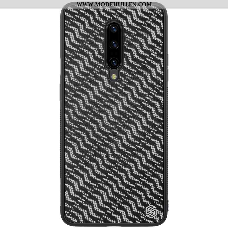 Hülle Oneplus 7 Pro Schutz Reflektierte Schwarz Case Handy Gold