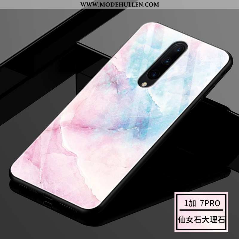 Hülle Oneplus 7 Pro Silikon Schutz Handy Glas Grün Schwer Case