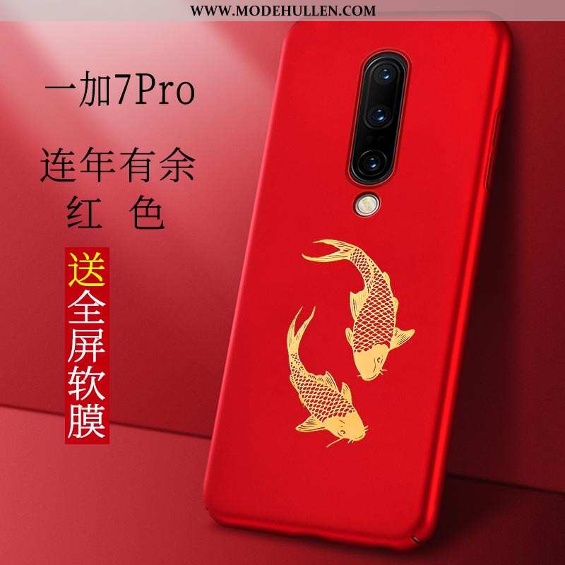 Hülle Oneplus 7 Pro Super Dünne Schutz Wind Chinesische Art Trend Rote