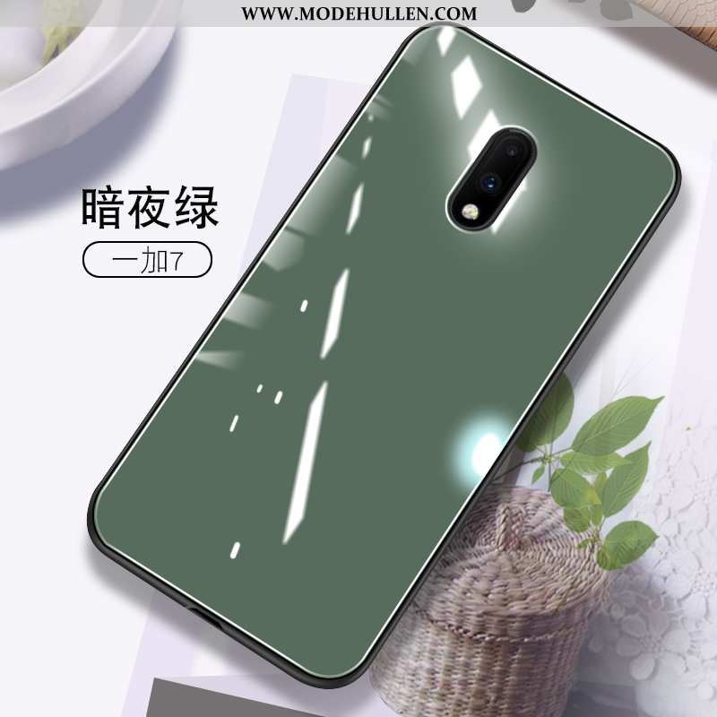 Hülle Oneplus 7 Schutz Glas Trend Case Alles Inklusive Grün