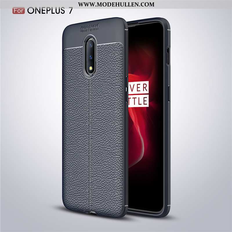 Hülle Oneplus 7 Schutz Leder Einfarbig Case Weiche Anti-sturz Rote