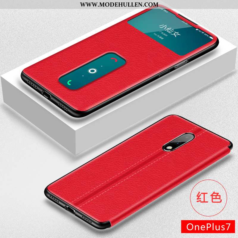 Hülle Oneplus 7 Schutz Lederhülle High-end Super Kreativ Case Weiche Braun