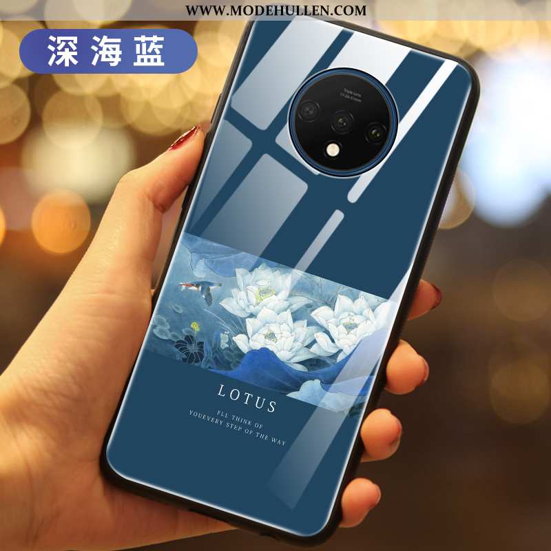 Hülle Oneplus 7t Dünne Silikon Case High-end Blumen Alles Inklusive Super Lila