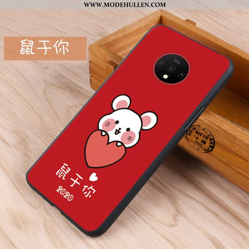 Hülle Oneplus 7t Nubuck Weiche Alles Inklusive Handy Rot Case Rote