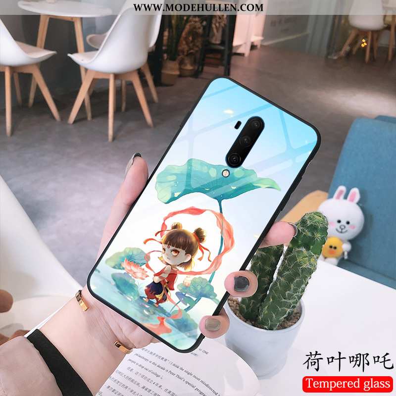 Hülle Oneplus 7t Pro Karikatur Glas Neu Kinder Blau Handy