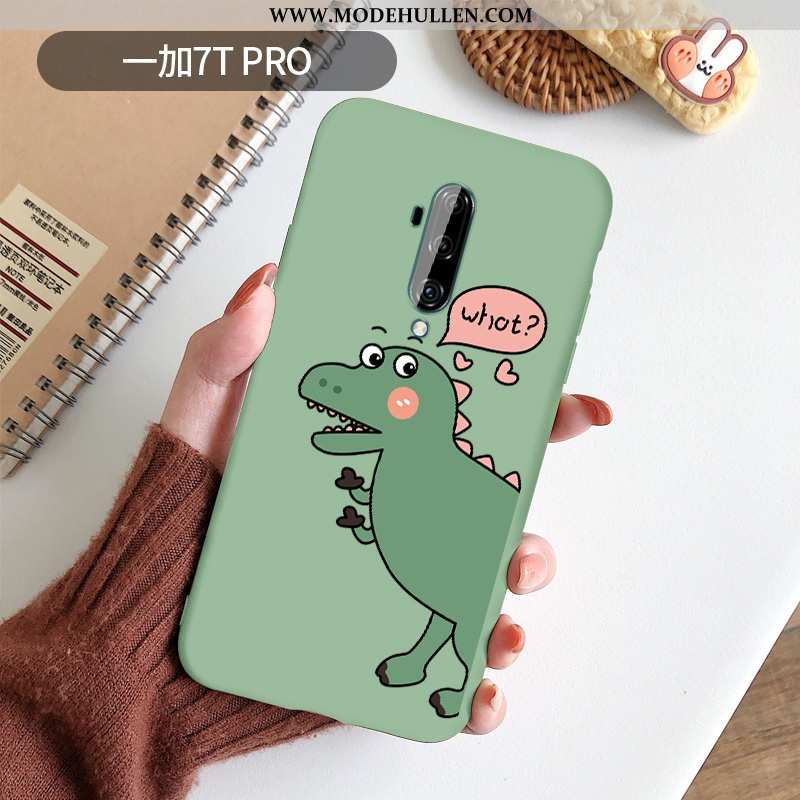 Hülle Oneplus 7t Pro Nette Silikon Rosa Karikatur Anti-sturz Drache Handy