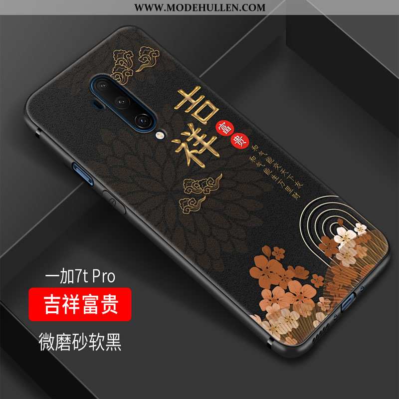 Hülle Oneplus 7t Pro Retro Trend Chinesische Art Einfach Wind Persönlichkeit Mini Schwarz