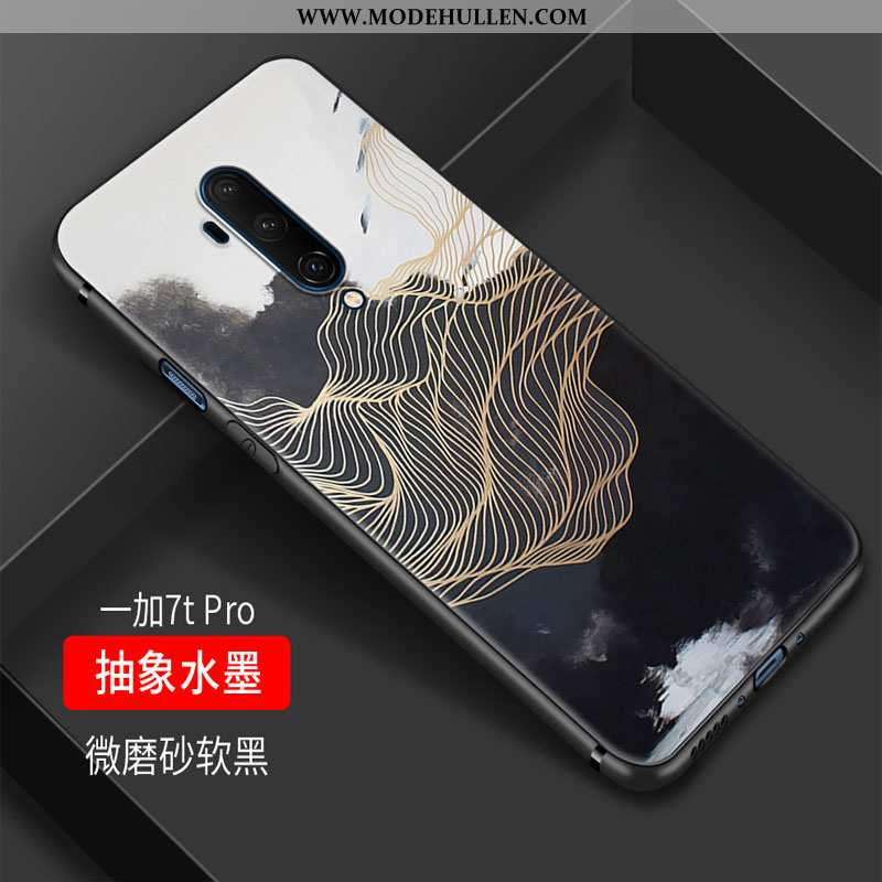 Hülle Oneplus 7t Pro Retro Trend Chinesische Art Einfach Wind Persönlichkeit Mini Schwarz