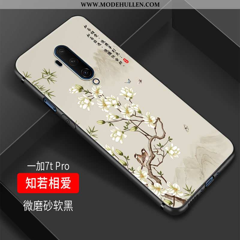 Hülle Oneplus 7t Pro Retro Trend Chinesische Art Einfach Wind Persönlichkeit Mini Schwarz