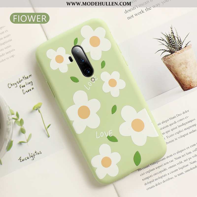 Hülle Oneplus 7t Pro Super Weiche Case Handy Blumen Liebhaber Trend Grün