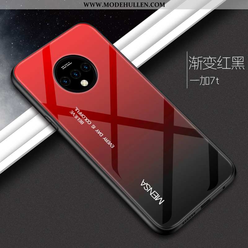 Hülle Oneplus 7t Schutz Glas Rot Handy Case Kreativ Rote