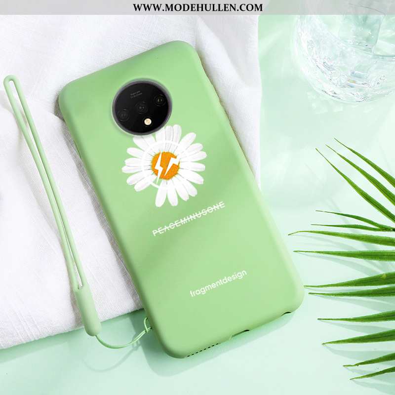 Hülle Oneplus 7t Silikon Einfach Chrysanthemes Frisch Handy Anti-sturz Rosa