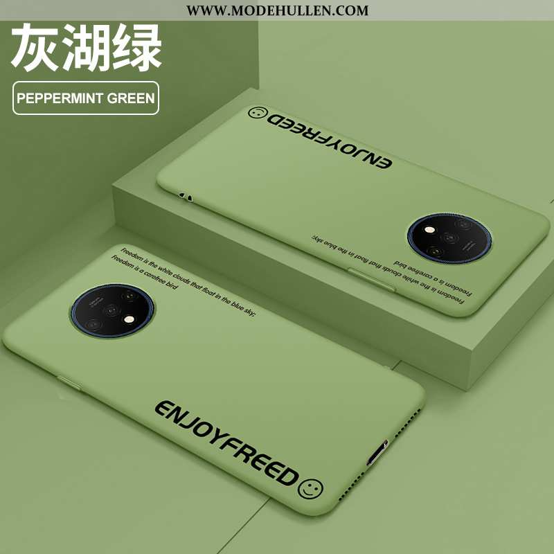 Hülle Oneplus 7t Super Weiche Case Kreativ Smiley Einfach Nubuck Grün