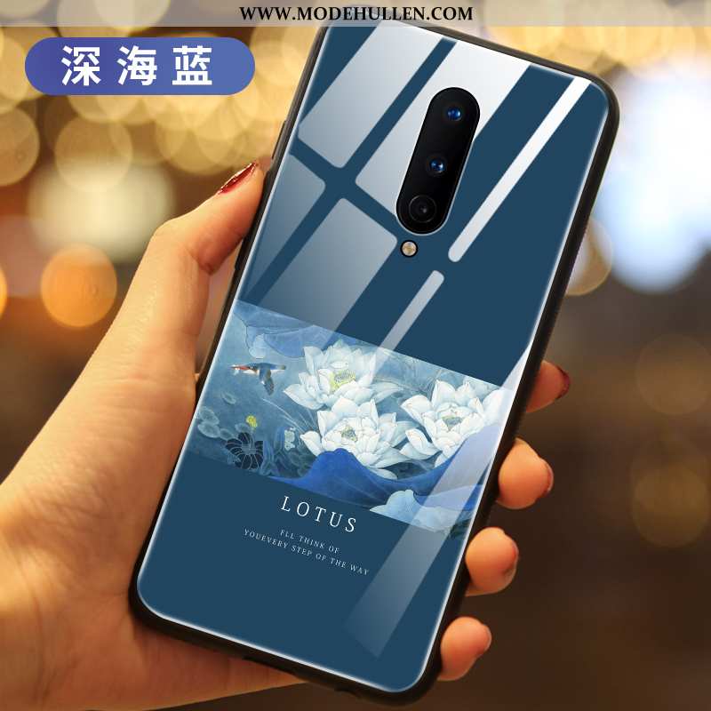 Hülle Oneplus 8 Glas Kreativ Trend Silikon Handy High-end Lila