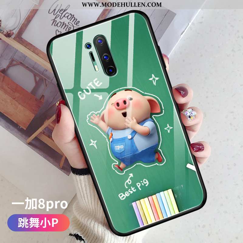 Hülle Oneplus 8 Pro Glas Persönlichkeit Karikatur Einfassung Anti-sturz Case Mini Rote