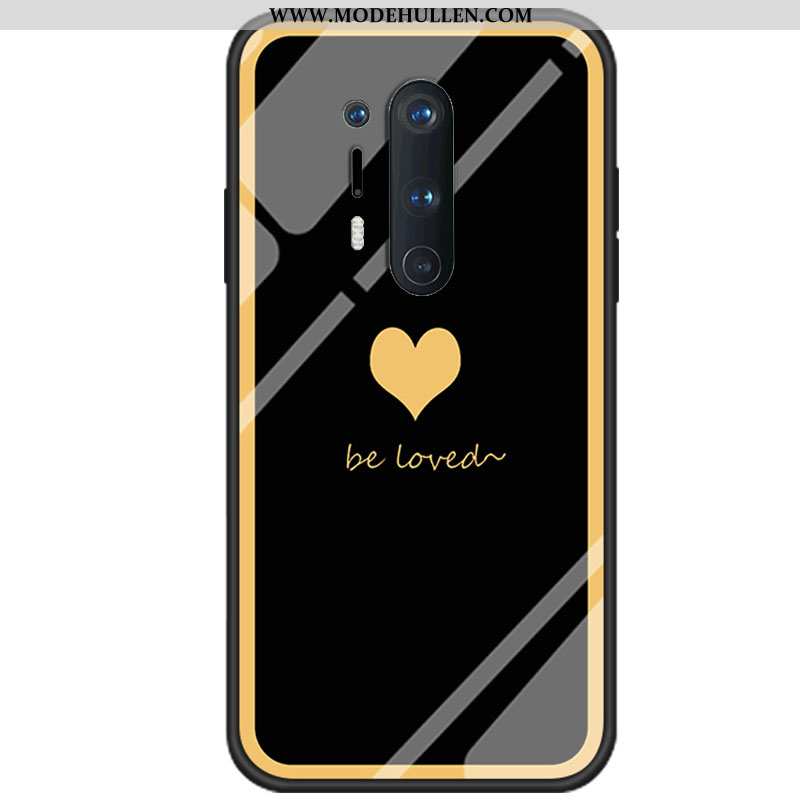 Hülle Oneplus 8 Pro Kreativ Liebe Schutzglasmodepersönlichkeittrendweiche Wind Handy Case Schwarz