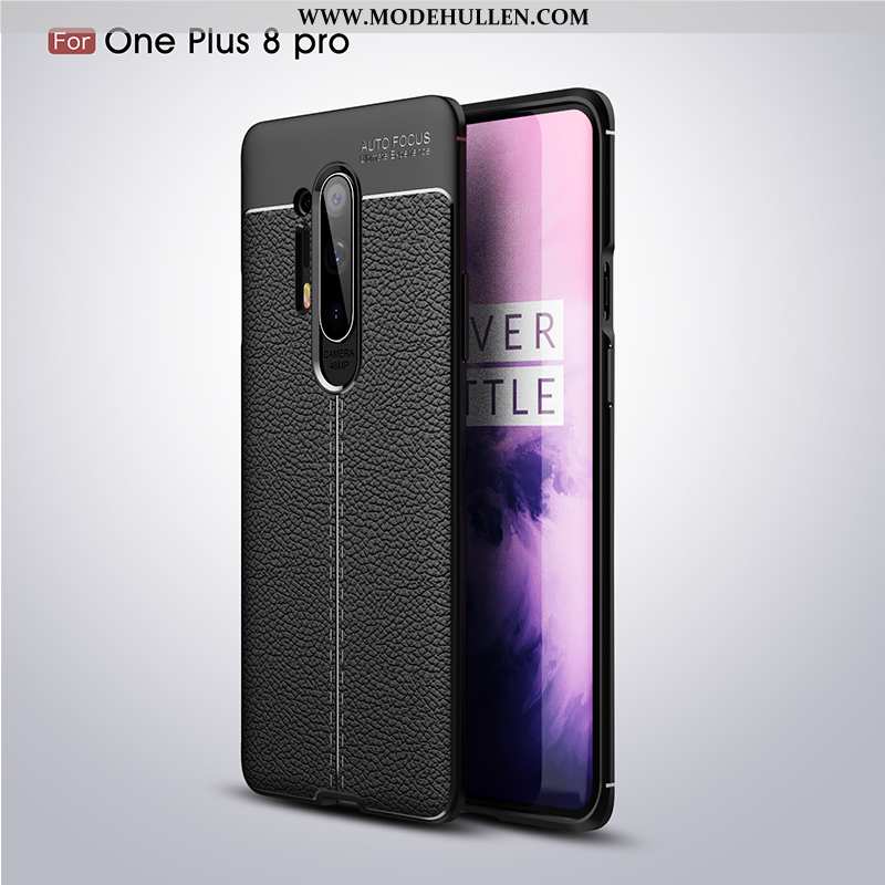 Hülle Oneplus 8 Pro Persönlichkeit Kreativ Leder Weiche Anti-sturz Netto Rot Litchi Rote