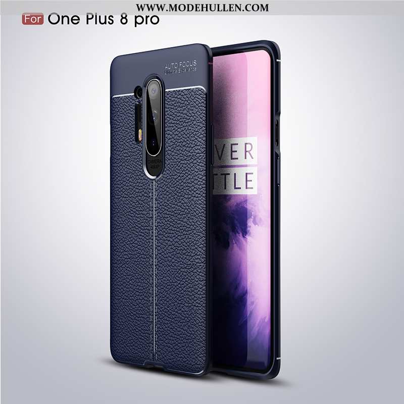 Hülle Oneplus 8 Pro Persönlichkeit Kreativ Leder Weiche Anti-sturz Netto Rot Litchi Rote