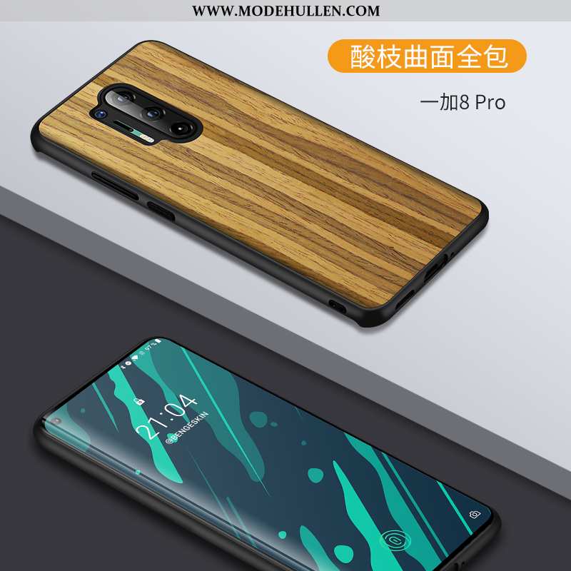 Hülle Oneplus 8 Pro Schutz Transparent Chinesische Art Kreativ Schwarz Leder Case