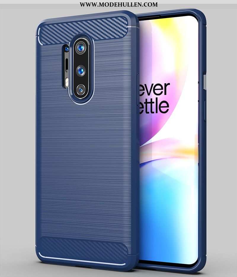 Hülle Oneplus 8 Pro Silikon Schutz Case Grau Handy Anti-sturz