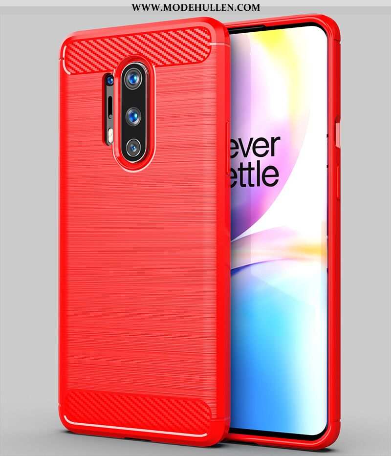 Hülle Oneplus 8 Pro Silikon Schutz Case Grau Handy Anti-sturz